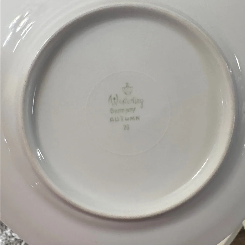 Winterling Germany Autumn Leaves Set of 4 Dessert Salad Plates Gold Trim Rim
